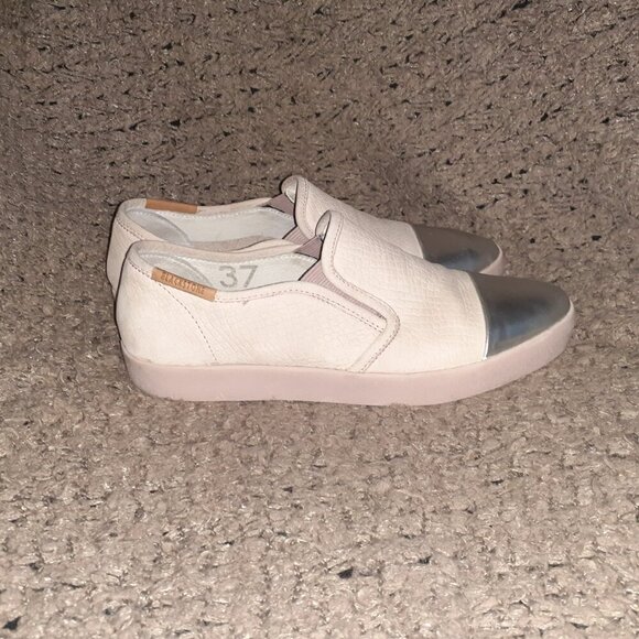 BLACKSTONE-NL47-Slip-On Rose Dust Nubuck/Silver Patent Leather Sneaker-Sz 37-EX - Picture 5 of 8